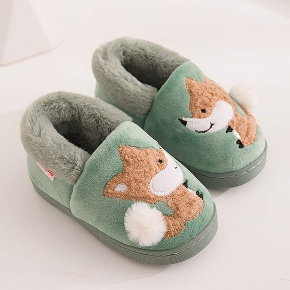 Toddler Boys Girls Slippers Fluffy Little Kids House Slippers Warm Fur Cute Animal Home Slipper