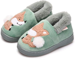 Toddler Boys Girls Slippers Fluffy Little Kids House Slippers Warm Fur Cute Animal Home Slipper