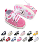 Baby Girls Boys Shoes Soft Anti-Slip Sole Newborn First Walkers Star High Top Canvas Denim Unisex Infant Sneaker