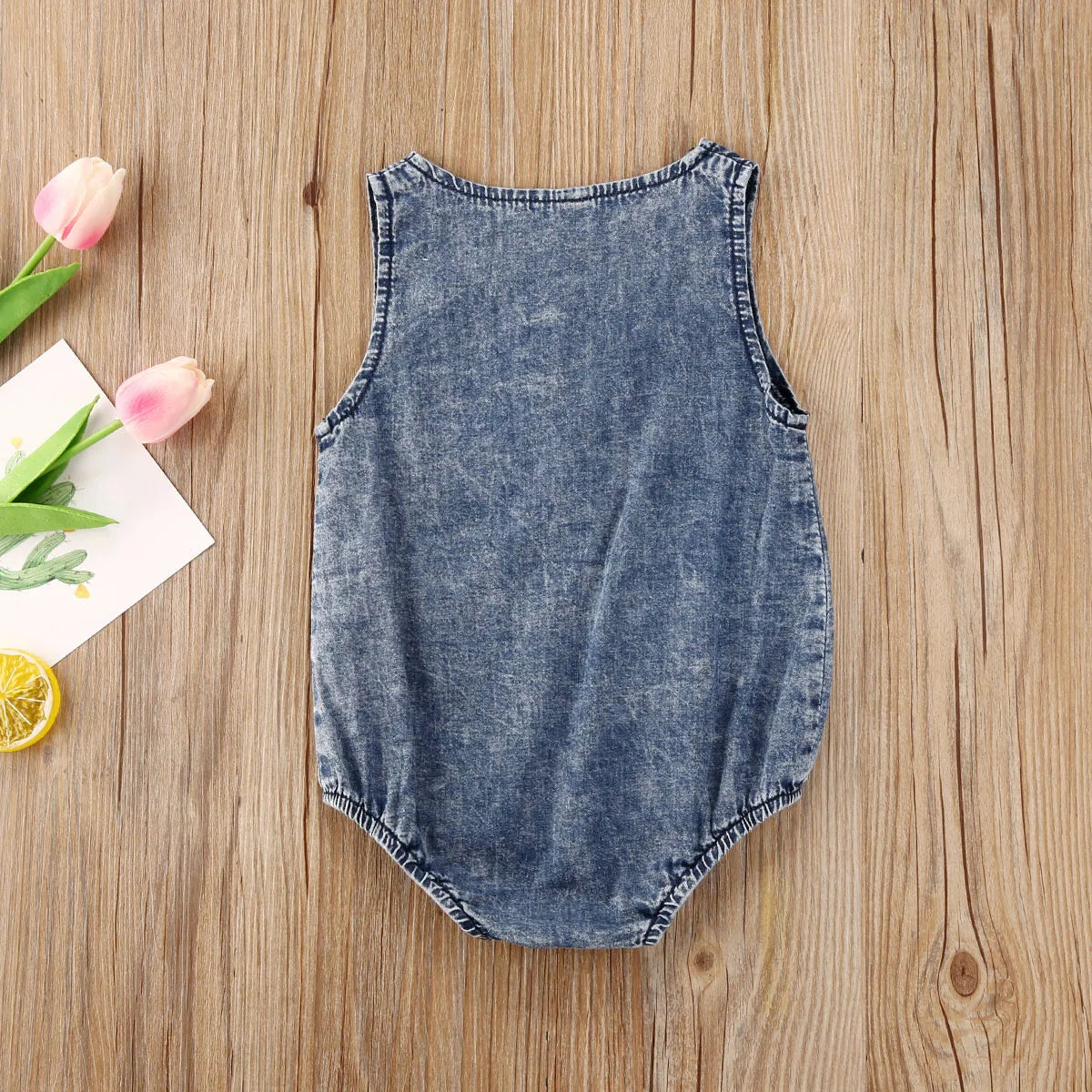 Summer Denim Rompers Toddler Newborn Baby Boys Girls Sleeveless Button Pocket Rompers Jumpsuits One-Piece Casual Outfit