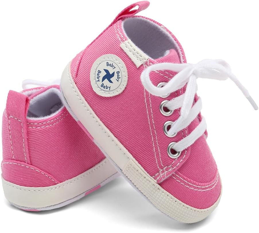 Baby Girls Boys Shoes Soft Anti-Slip Sole Newborn First Walkers Star High Top Canvas Denim Unisex Infant Sneaker