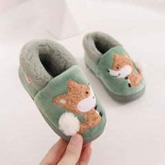 Toddler Boys Girls Slippers Fluffy Little Kids House Slippers Warm Fur Cute Animal Home Slipper