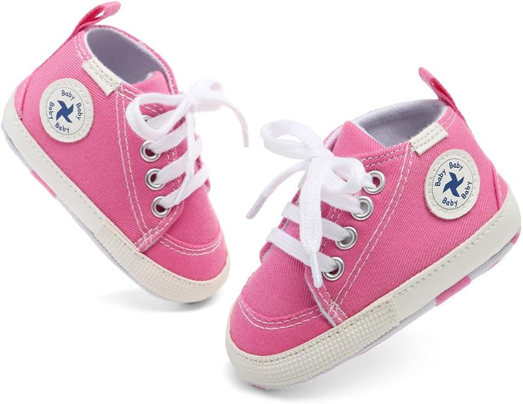 Baby Girls Boys Shoes Soft Anti-Slip Sole Newborn First Walkers Star High Top Canvas Denim Unisex Infant Sneaker