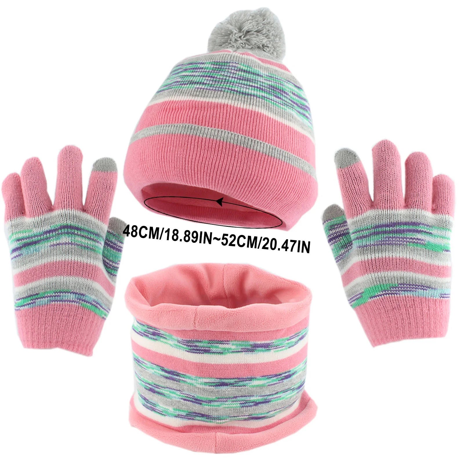 Kids Hats Winter Beanie Hat Mittens Set Warm Fleece Hat Baby Toddler Knitted Hat & Gloves for Boys, Girls