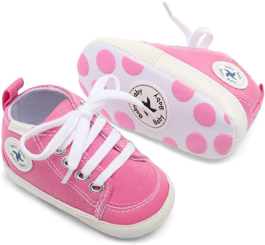 Baby Girls Boys Shoes Soft Anti-Slip Sole Newborn First Walkers Star High Top Canvas Denim Unisex Infant Sneaker