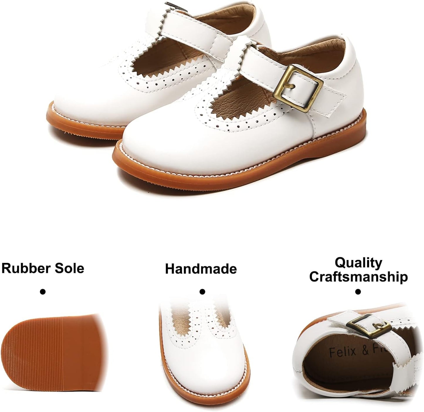 Toddler Little Girl Mary Jane Dress Shoes - Ballet Flats for Easter Flower Girl Party School Shoes