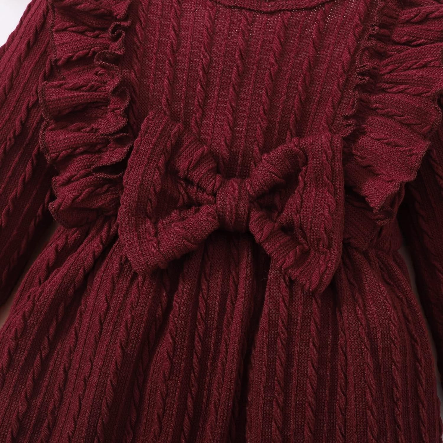 Baby Girl Romper Infant Fall Winter Clothes Ruffle Sweater Long Sleeve Bodysuit Jumpsuit and Headband