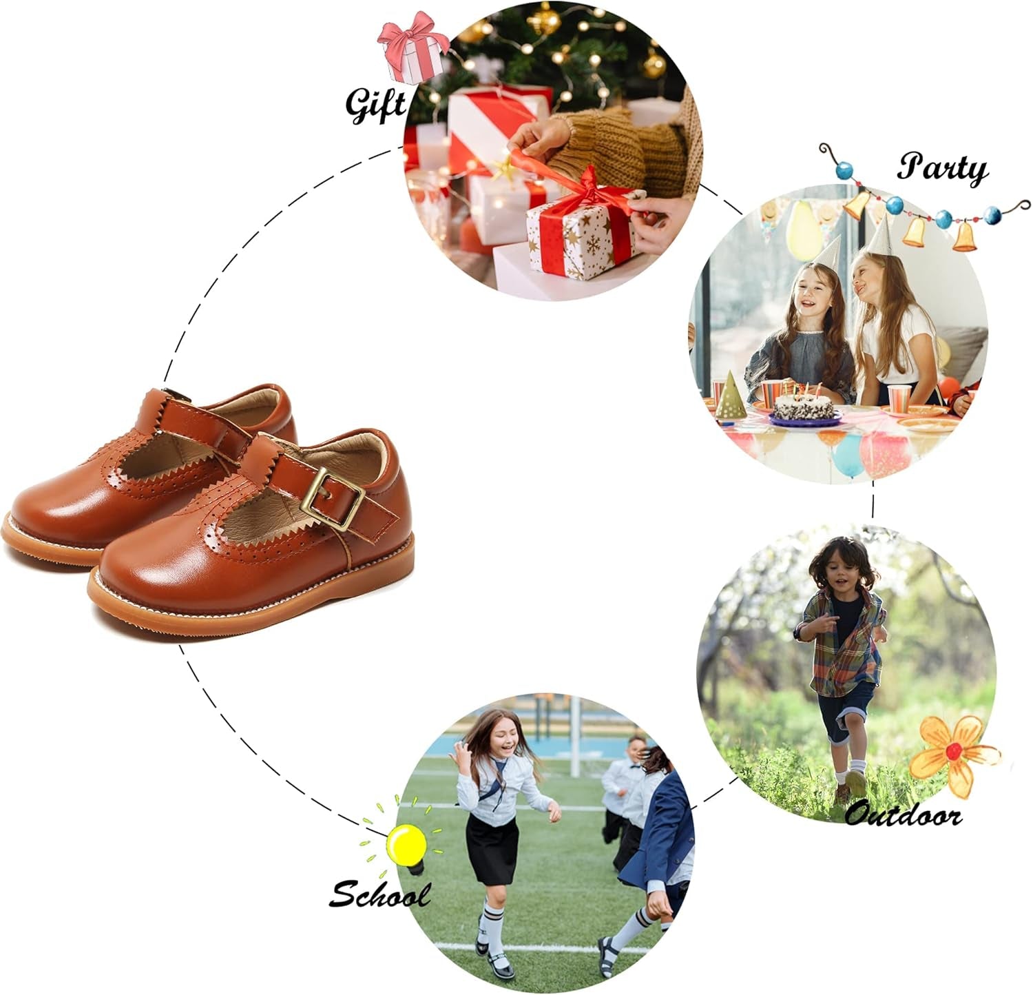 Toddler Little Girl Mary Jane Dress Shoes - Ballet Flats for Easter Flower Girl Party School Shoes