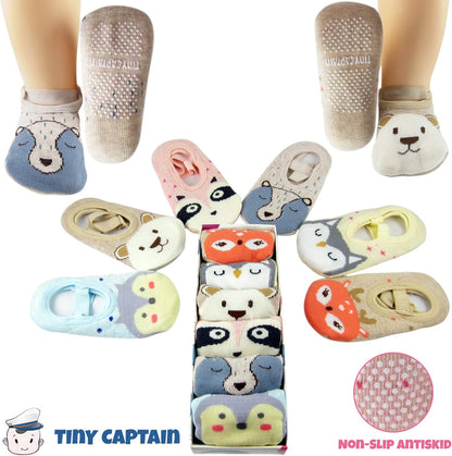 Baby Toddler Girls Grip Socks Gripper Straps Ages 1-3 Year Old anti Slip Animal Socks Age 1 Girls Gift Set