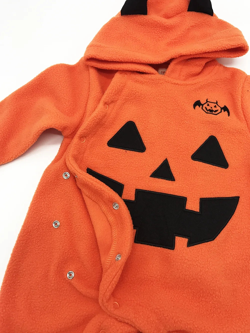 Baby Toddler Halloween Fleece Chic Pumpkin Costume Hooded Romper (90/12-18 Months)
