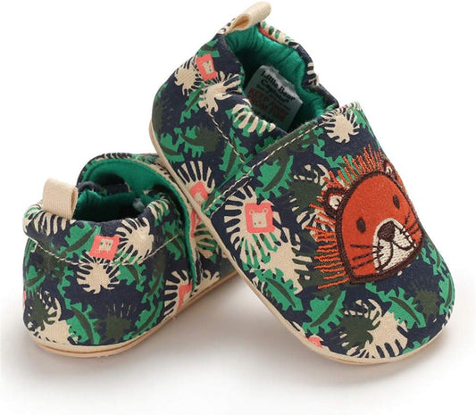 Infant Baby Boys Girls Slipper Soft Sole Non Skid Sneaker Moccasins Toddler First Walker Cirb House Shoes