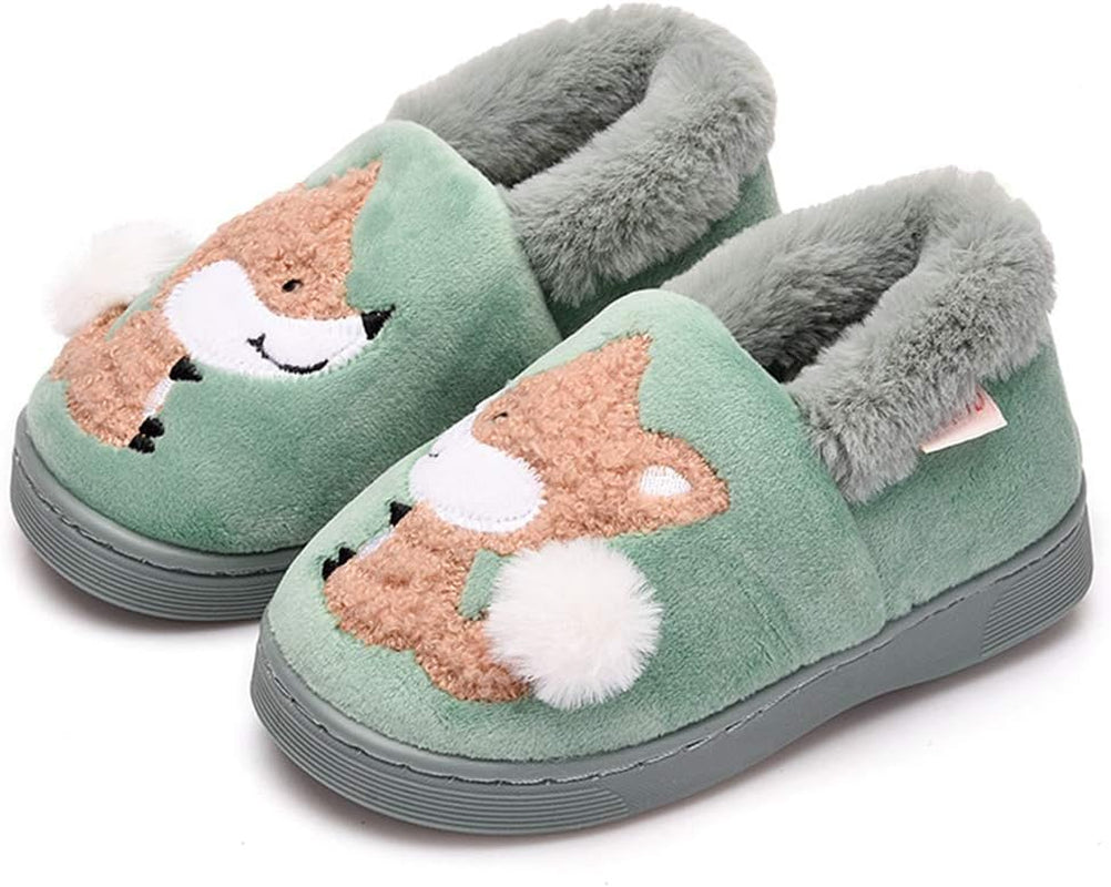 Toddler Boys Girls Slippers Fluffy Little Kids House Slippers Warm Fur Cute Animal Home Slipper