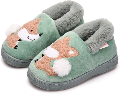 Toddler Boys Girls Slippers Fluffy Little Kids House Slippers Warm Fur Cute Animal Home Slipper