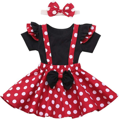 Polka Dots Tutu Costume for Baby Girl Princess 1St Birthday Party,Dress up W/Overall Suspender Skirt,Headband