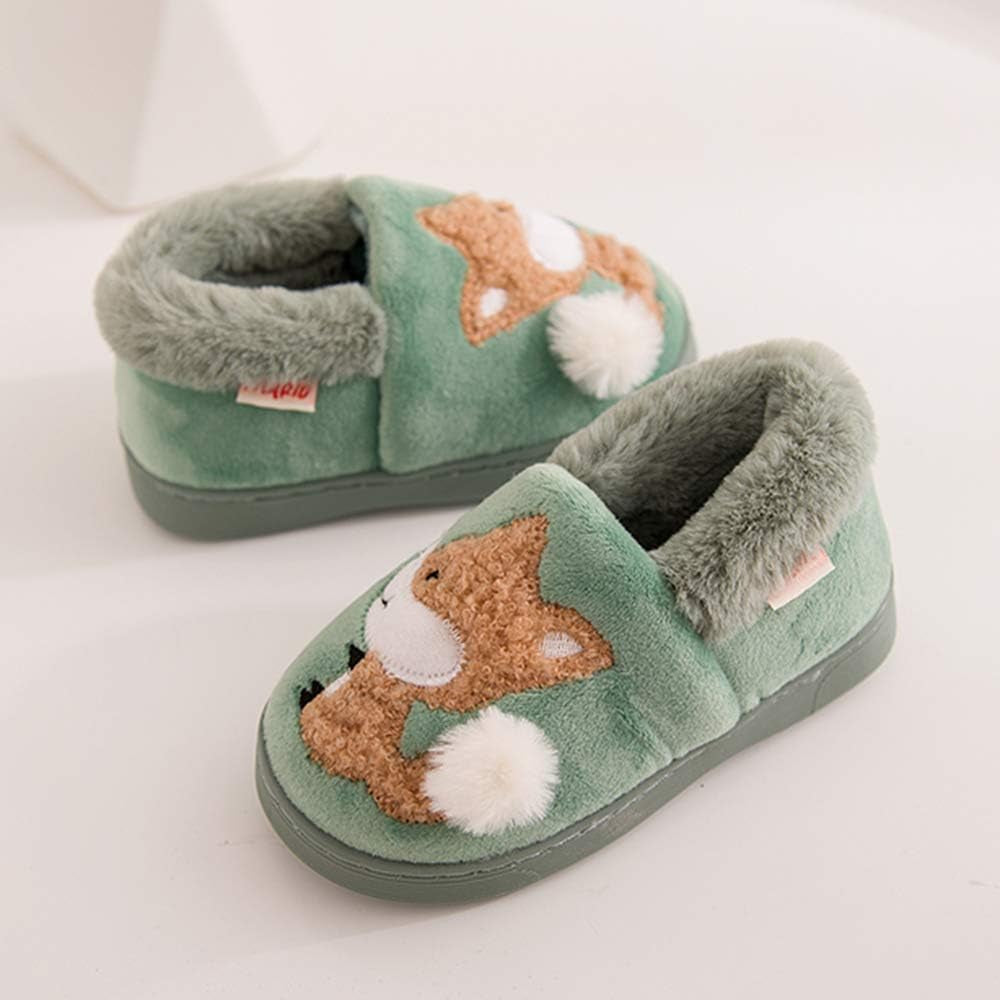 Toddler Boys Girls Slippers Fluffy Little Kids House Slippers Warm Fur Cute Animal Home Slipper
