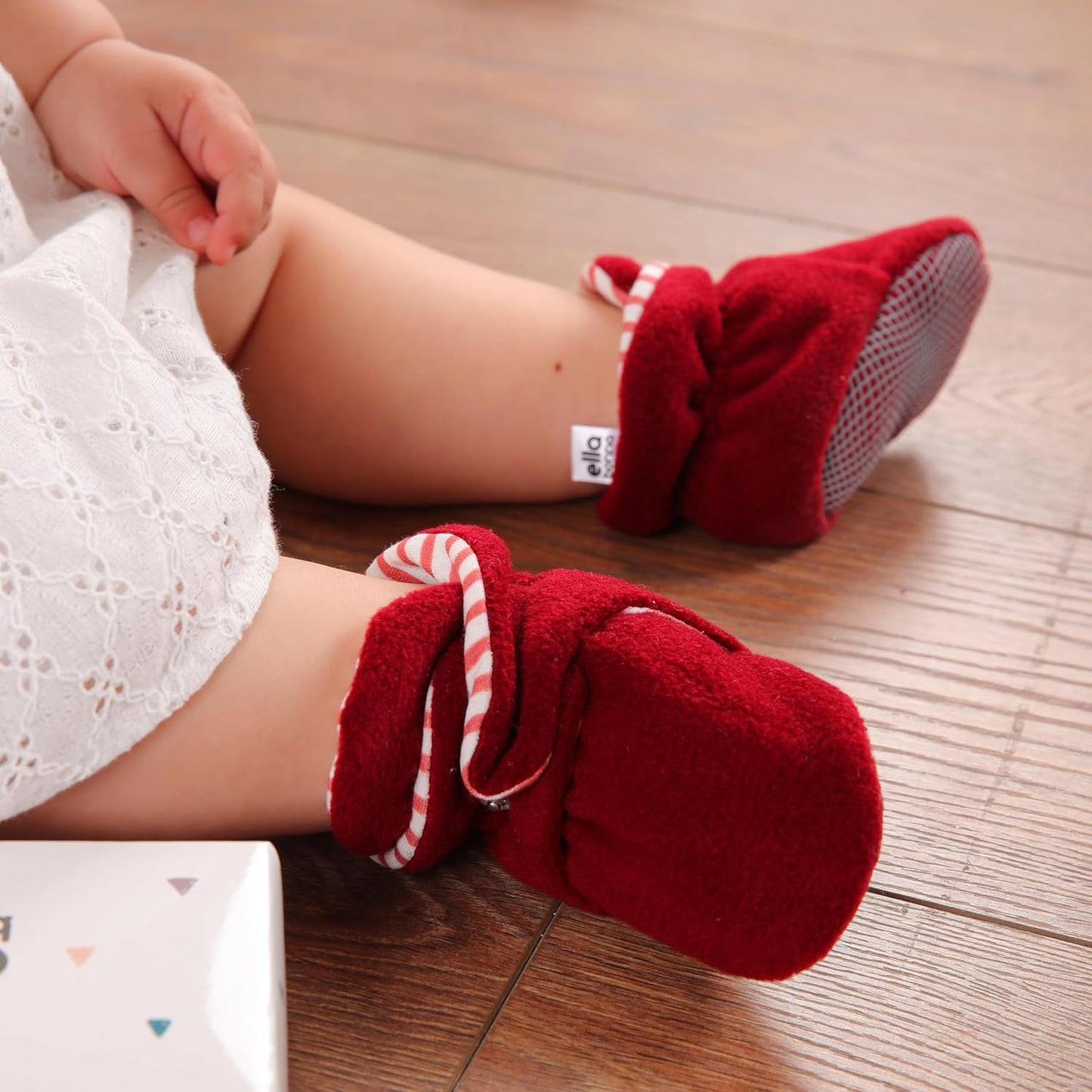 Mini Fleece Booties with Non Skid Bottom | Flexible | for Baby Boys Girls Toddlers