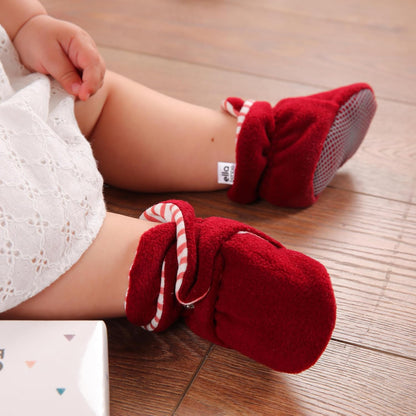 Mini Fleece Booties with Non Skid Bottom | Flexible | for Baby Boys Girls Toddlers