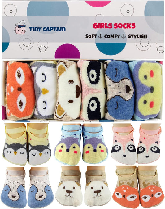Baby Toddler Girls Grip Socks Gripper Straps Ages 1-3 Year Old anti Slip Animal Socks Age 1 Girls Gift Set