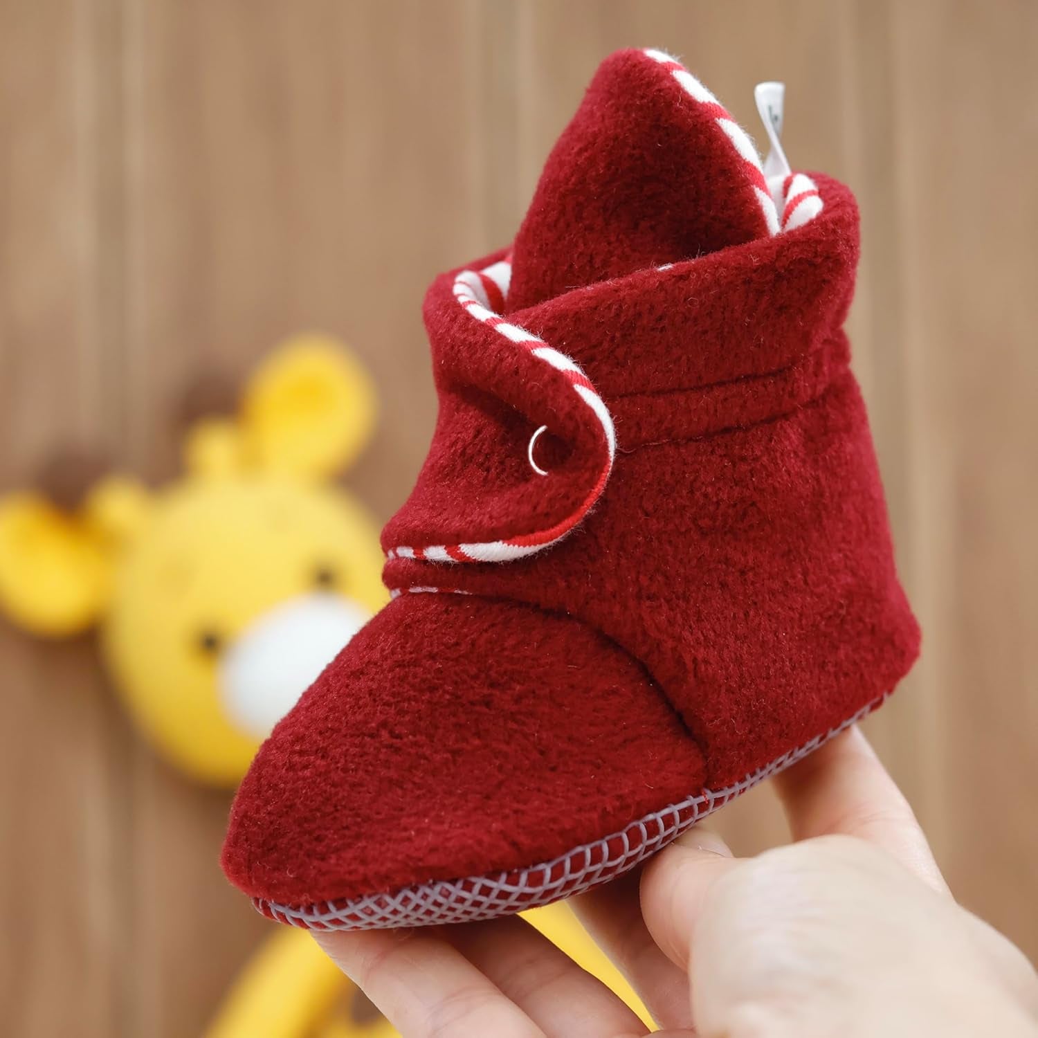 Mini Fleece Booties with Non Skid Bottom | Flexible | for Baby Boys Girls Toddlers