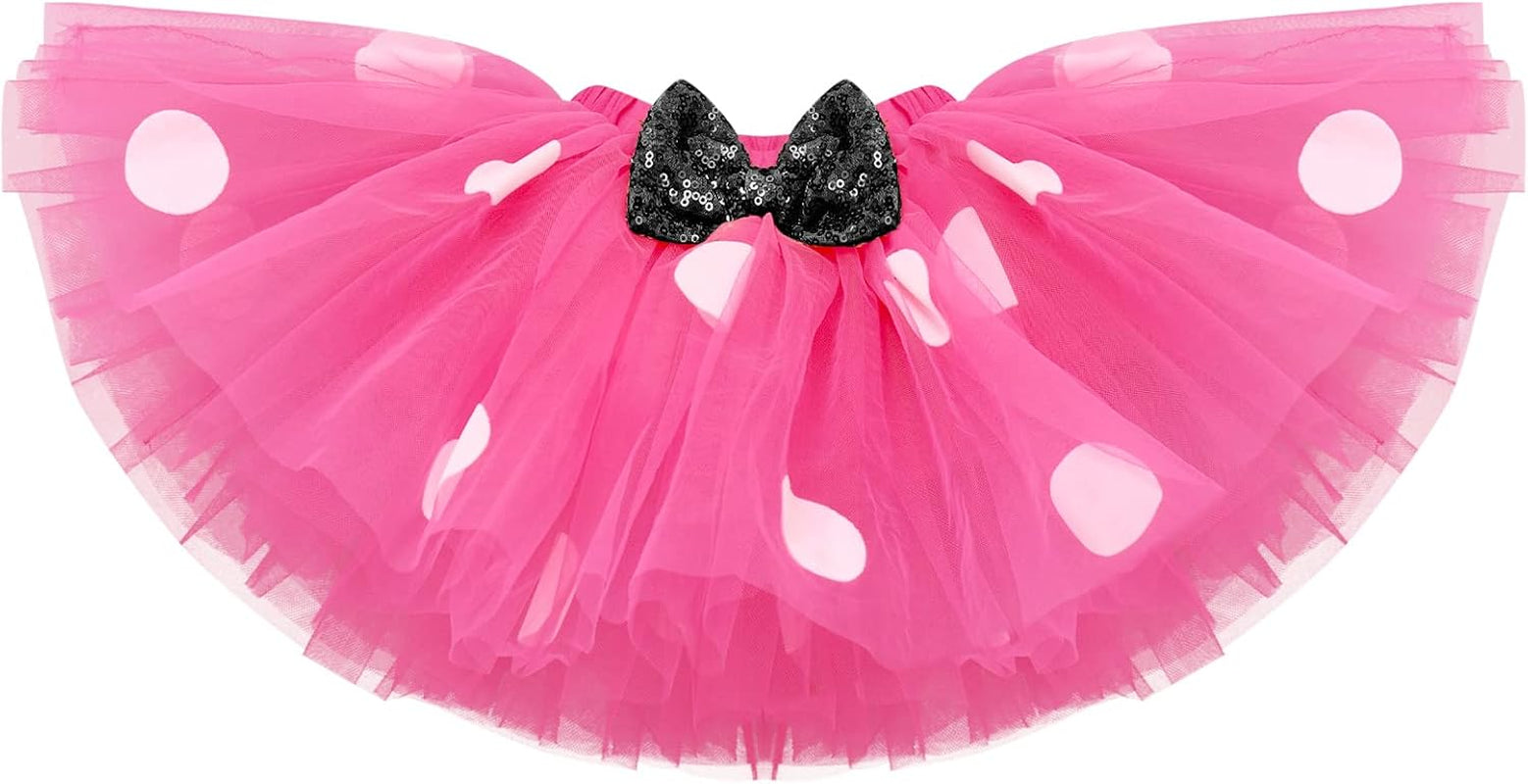 Baby Girls 1St 2Nd Birthday Outfit Polka Dots Romper Tutu Skirt Mouse Ears Headband Cake Smash Clothes for Photo Props
