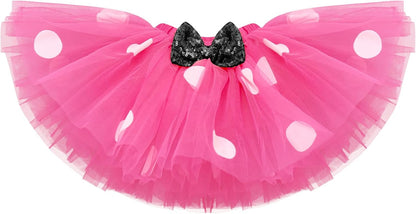 Baby Girls 1St 2Nd Birthday Outfit Polka Dots Romper Tutu Skirt Mouse Ears Headband Cake Smash Clothes for Photo Props