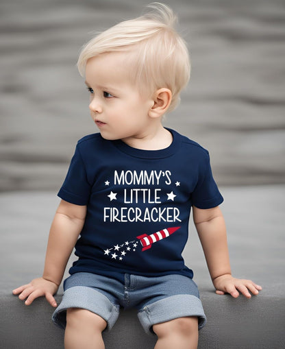 Mommy'S Little Firecracker Cute 4Th of July Toddler Infant Kids T-Shirt