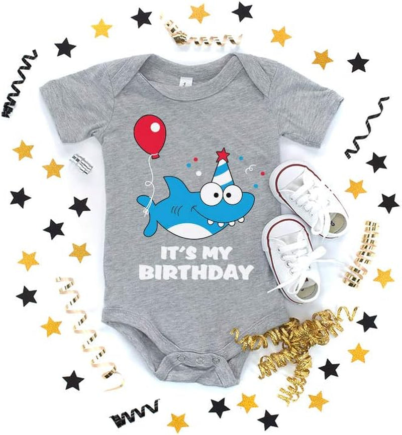 Birthday Boy or Girl Shark Outfit 1St 2Nd Birthday Gift Baby Bodysuit