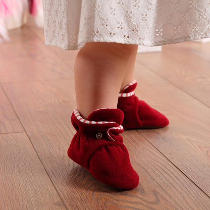 Mini Fleece Booties with Non Skid Bottom | Flexible | for Baby Boys Girls Toddlers
