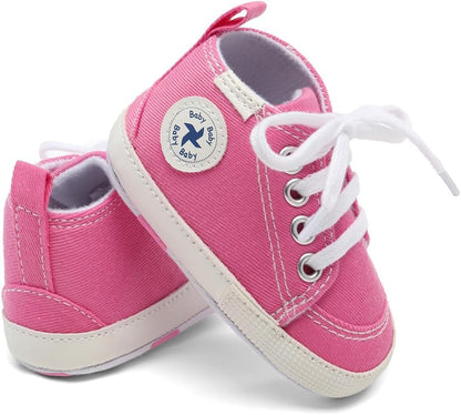 Baby Girls Boys Shoes Soft Anti-Slip Sole Newborn First Walkers Star High Top Canvas Denim Unisex Infant Sneaker