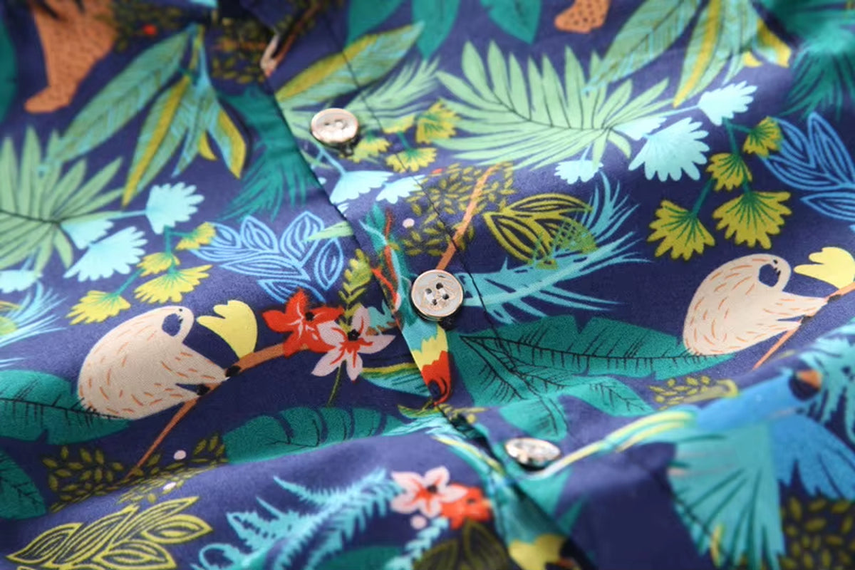 Baby Boy Clothes Baby Clothes 0-5 Years Old Summer Short-Sleeved Shorts Suit Baby Printed Shirt Casual Shorts Two-Piece Suit