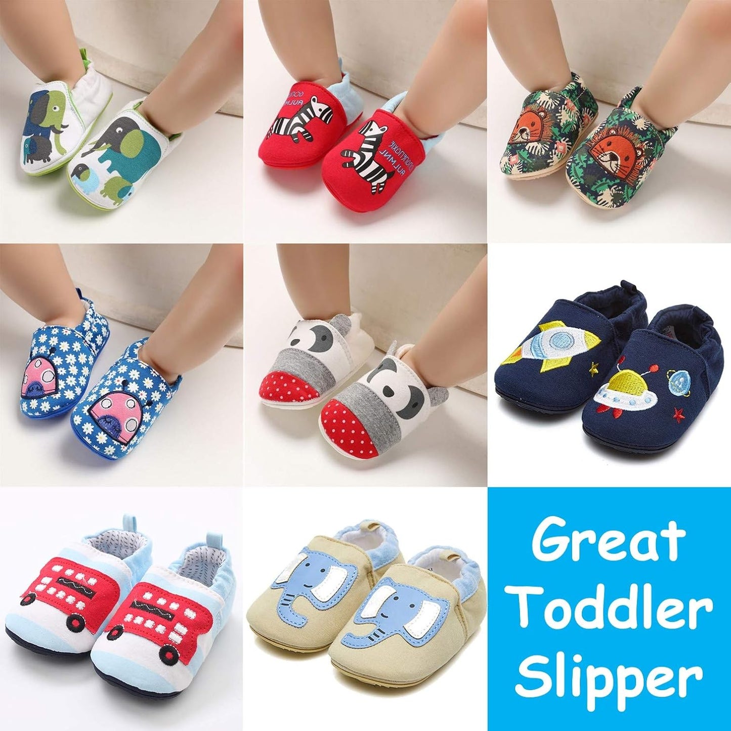 Infant Baby Boys Girls Slipper Soft Sole Non Skid Sneaker Moccasins Toddler First Walker Cirb House Shoes