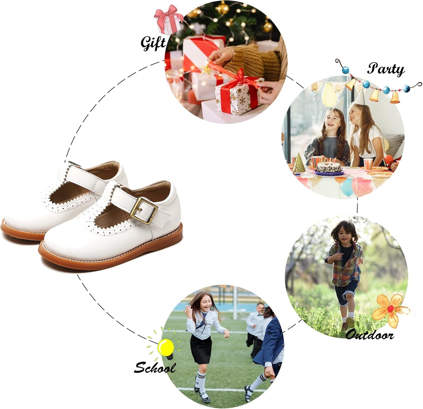 Toddler Little Girl Mary Jane Dress Shoes - Ballet Flats for Easter Flower Girl Party School Shoes