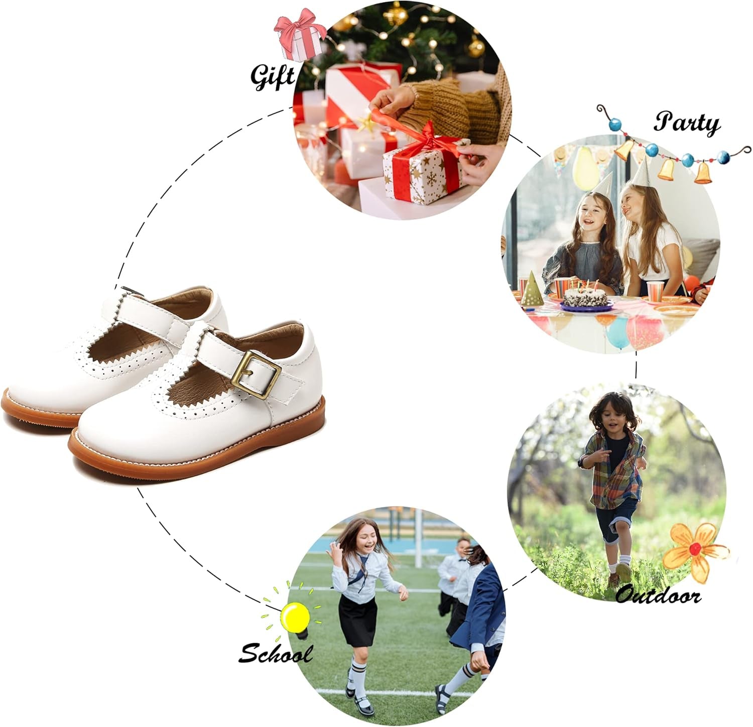 Toddler Little Girl Mary Jane Dress Shoes - Ballet Flats for Easter Flower Girl Party School Shoes