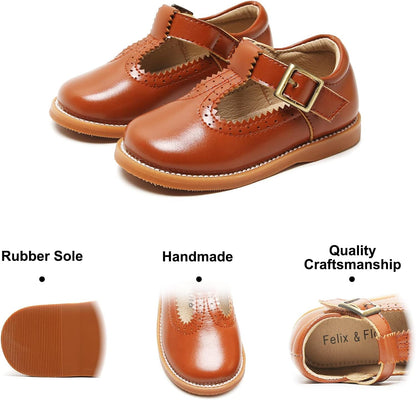 Toddler Little Girl Mary Jane Dress Shoes - Ballet Flats for Easter Flower Girl Party School Shoes